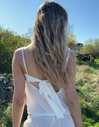 Nelly - Hvit - Flowy Bow Top