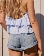 One Teaspoon - Blå - Messed Up Bandits Low Waist Denim Short