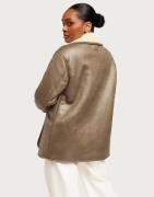 OBJECT - Beige - Objpolly Shearling Long Jacket E Pa