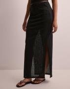 Pieces - Svart - Pcafie Hw Lace Midi Skirt Sww