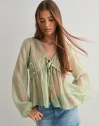 Nelly - Grønn - Effortless Crincle Blouse