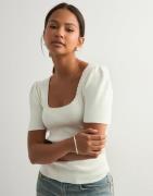 Pieces - Hvit - Pcjuline Ss Rev Knit Tee Bc
