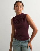 Pieces - Rød - Pcmadison Sl Draped Top Noos Bc