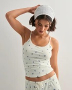 Only - Blå - Onlmirse S/L Aop Cropped Top Jrs