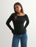 Vero Moda - Svart - Awsinka Ls Boatneck Knit Top