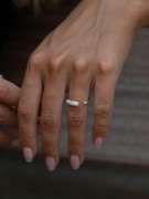 Muli Collection - Sølv - Adjustable Half Zirconia Ring