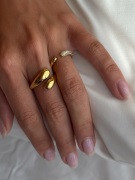 Muli Collection - Gull - Adjustable Half Zirconia Ring
