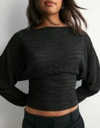 Nelly - Svart - Structure Sheer LS Top