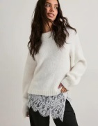 Nelly - Hvit - Lace Mini Skirt