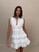 Nelly - Hvit - Adorable Flounce Dress
