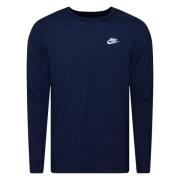 Nike T-Skjorte NSW Club L/E - Navy/Hvit