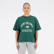 New Balance T-Skjorte Athletics Varsity Boxy - Grønn/Hvit Dame