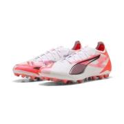 PUMA Ultra 5 Ultimate MG Unlimited - Hvit/Sort/Glowing Red