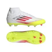 adidas F50 League Mid FG/AG Pure Victory - Hvit/Lucid Red/Gul Dame