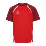 Hummel Trenings T-Skjorte hmlLEAD 2.0 - Ekte rød/Maroon/Hvit Barn