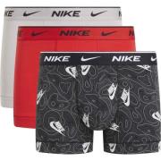 Nike Kofferter Everyday Cotton Stretch 3-Pakke - Svart/Hvit/Rød/Grå