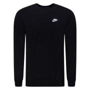Nike T-skjorte NSW Club Langermet - Svart/Hvit