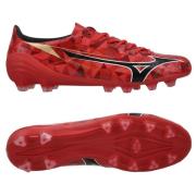 Mizuno Alpha II Pro FG Ruby Red - MORELIA 40th Red/Svart/Gull