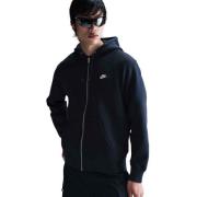 Nike Hettegenser Club Full Zip - Obsidian/Hvit