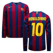 Barcelona Hjemmedrakt 2004/05 Reissue RONALDINHO 10 Langermet LIMITED ...